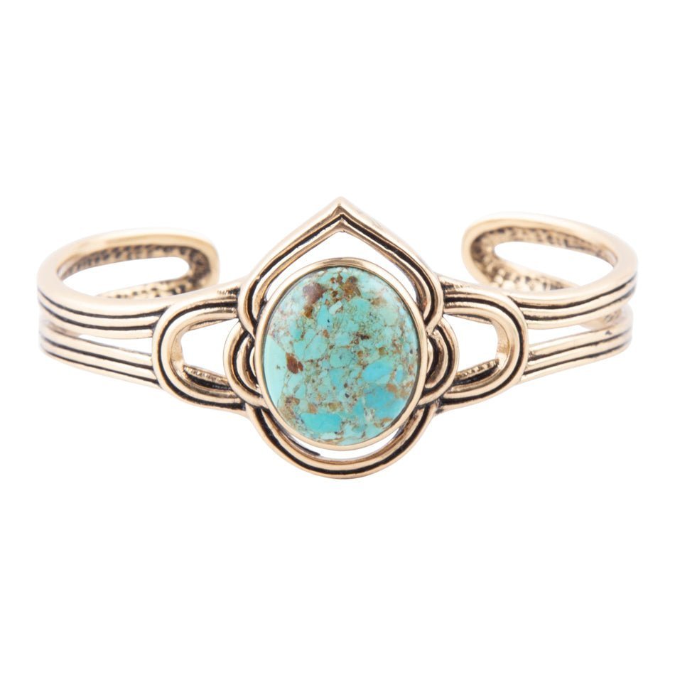 Nova Turquoise and Bronze Cuff Bracelet - ThisandThatShoppe