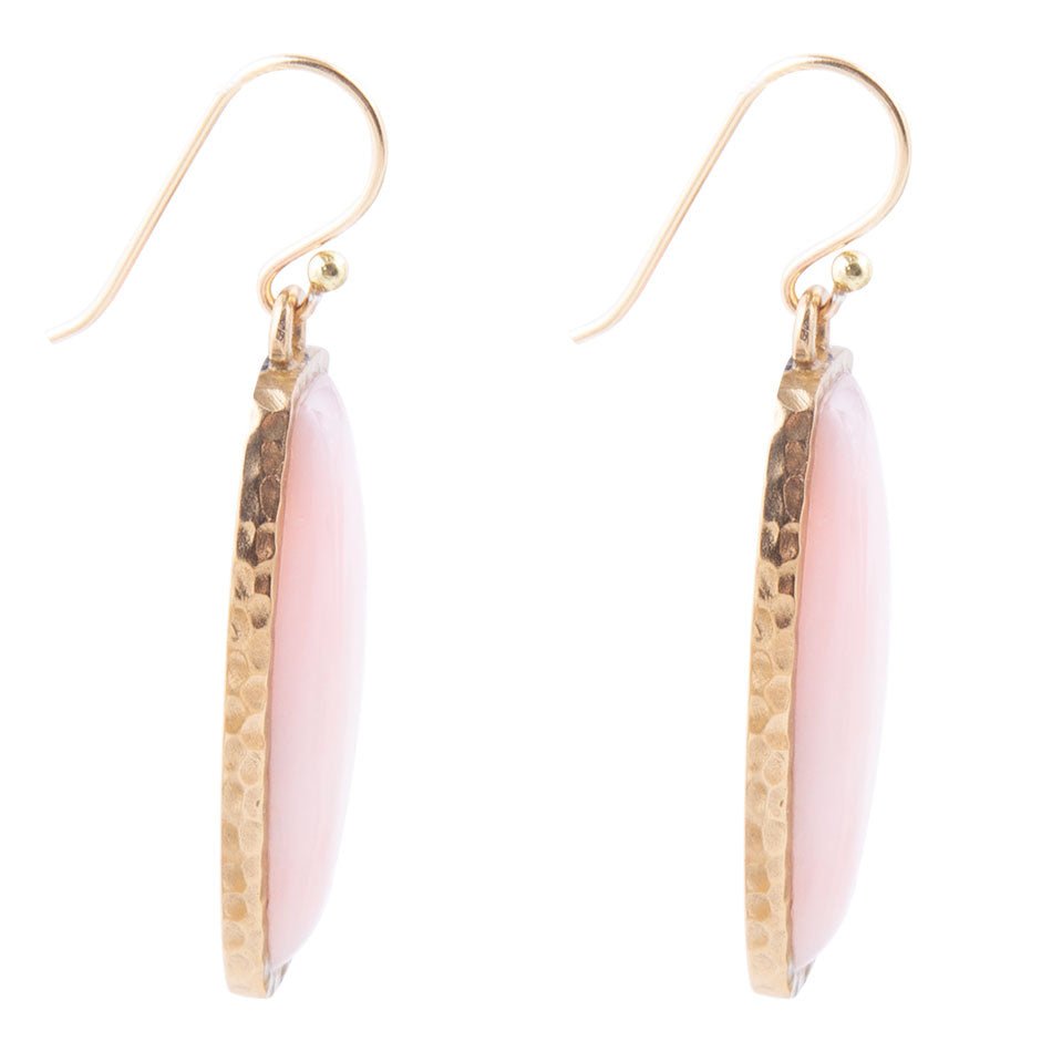 Odyssey Long Pink Opal and Bronze Earrings - ThisandThatShoppe