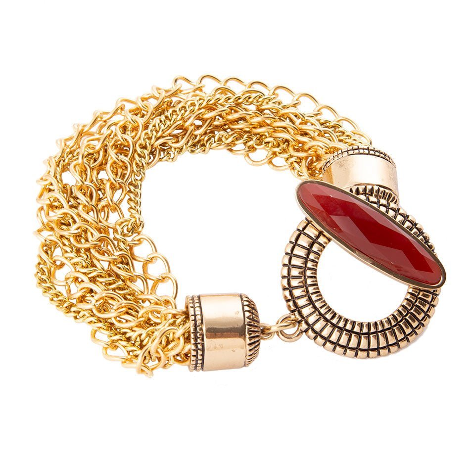Orange Carnelian Golden Chain Bracelet - ThisandThatShoppe