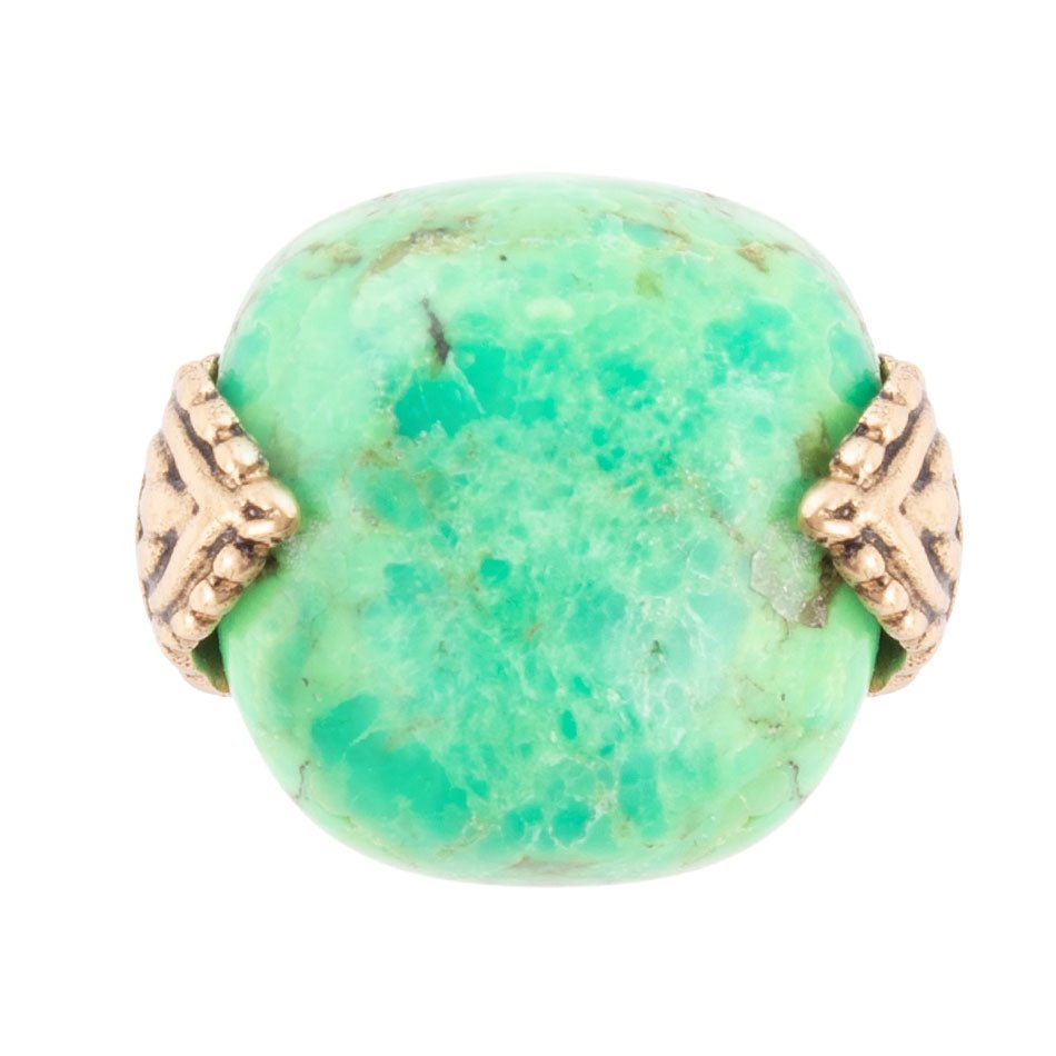 Ornate Lime Turquoise Ring - ThisandThatShoppe