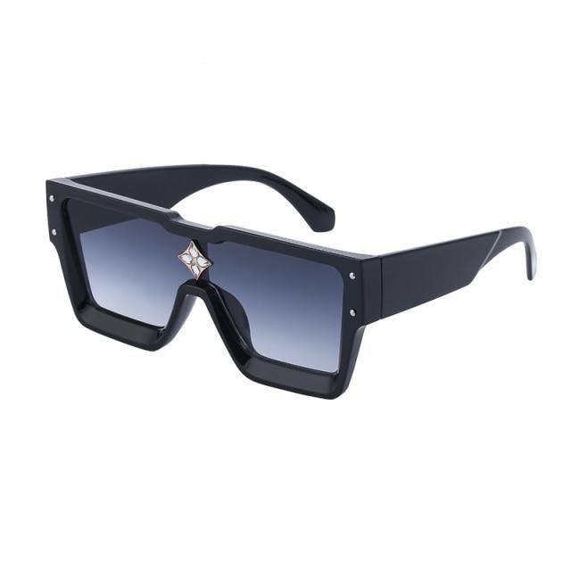 Oversized Square Rimless Shades UV400 Shape Sunglasses For Women New Fashionable New Big Frame Sun Glasses for Female New Latest Attractive Large Flat Top Eyewear For Unisex