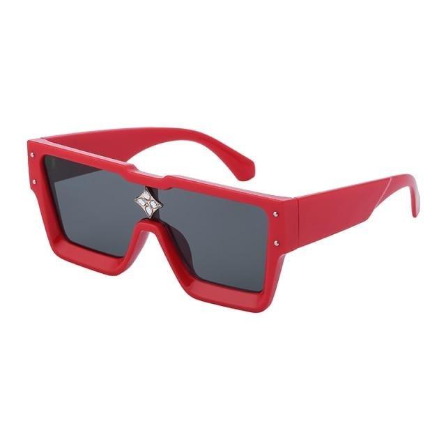 Oversized Square Shape Sunglasses For Women & Men New Luxury Design Sun Glasses For Female New Fashionable Large Frame Silver Mirror Eyewear
