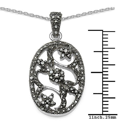 0.28 Carat Genuine Black Diamond .925 Sterling Silver Pandent - ThisandThatShoppe
