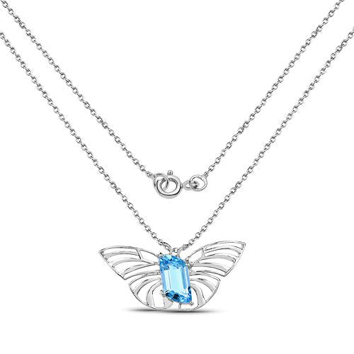 10.62 Carat Genuine Swiss Blue Topaz .925 Sterling Silver Pendant - ThisandThatShoppe