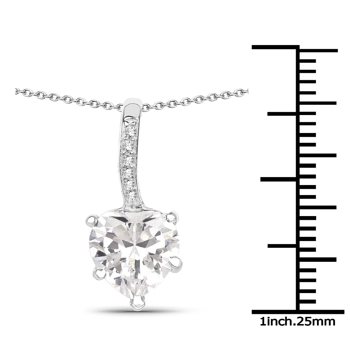 4,46 Karat echter weißer Zirkonia .925er Sterlingsilber-Anhänger