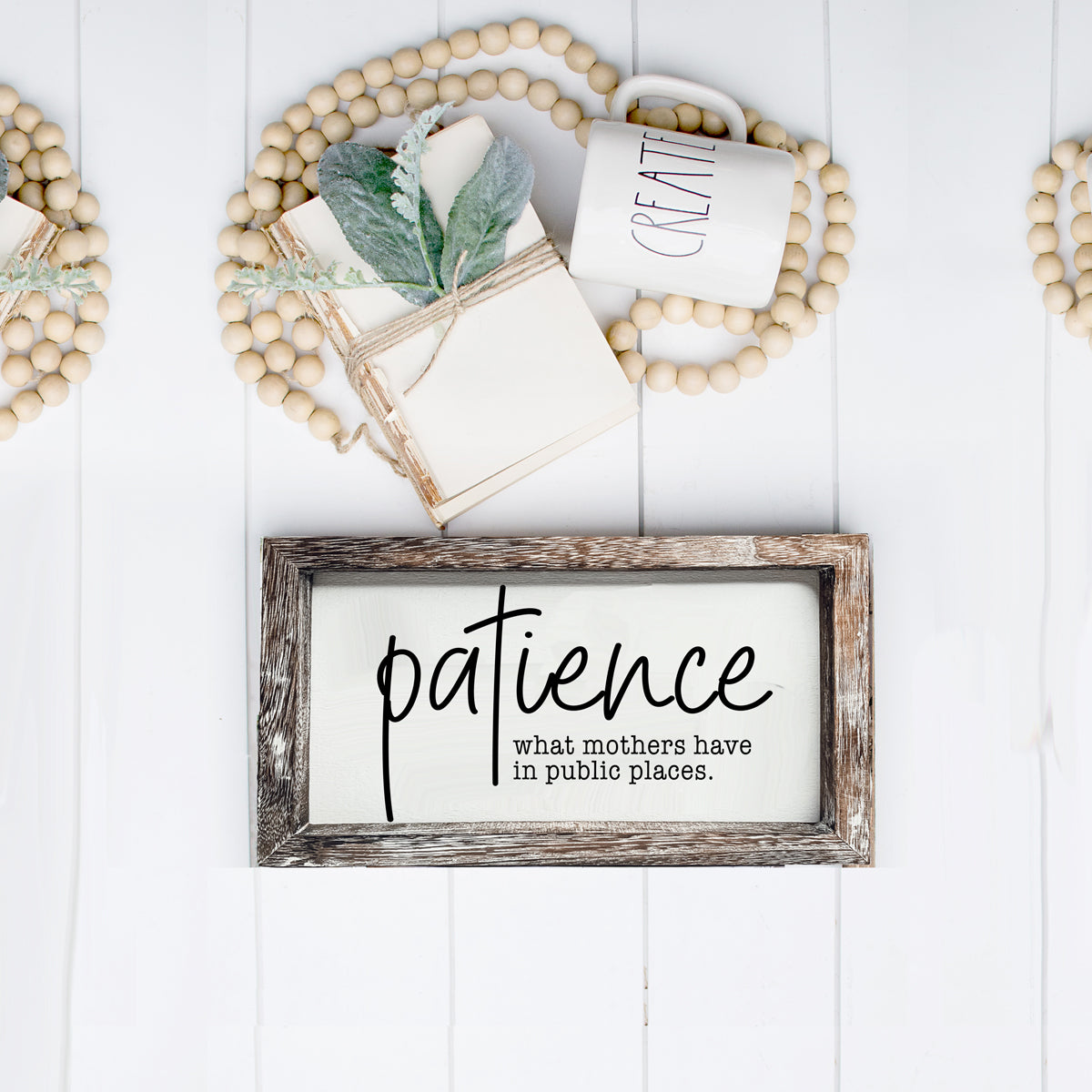 Pancarte en bois "Patience de Maman", Citation drôle pour maman, Décoration intérieure rustique