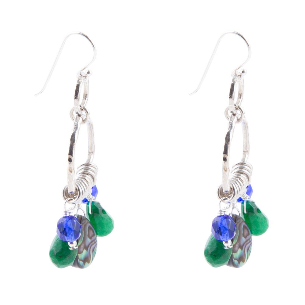 Peacock Abalone Drop Earrings - ThisandThatShoppe