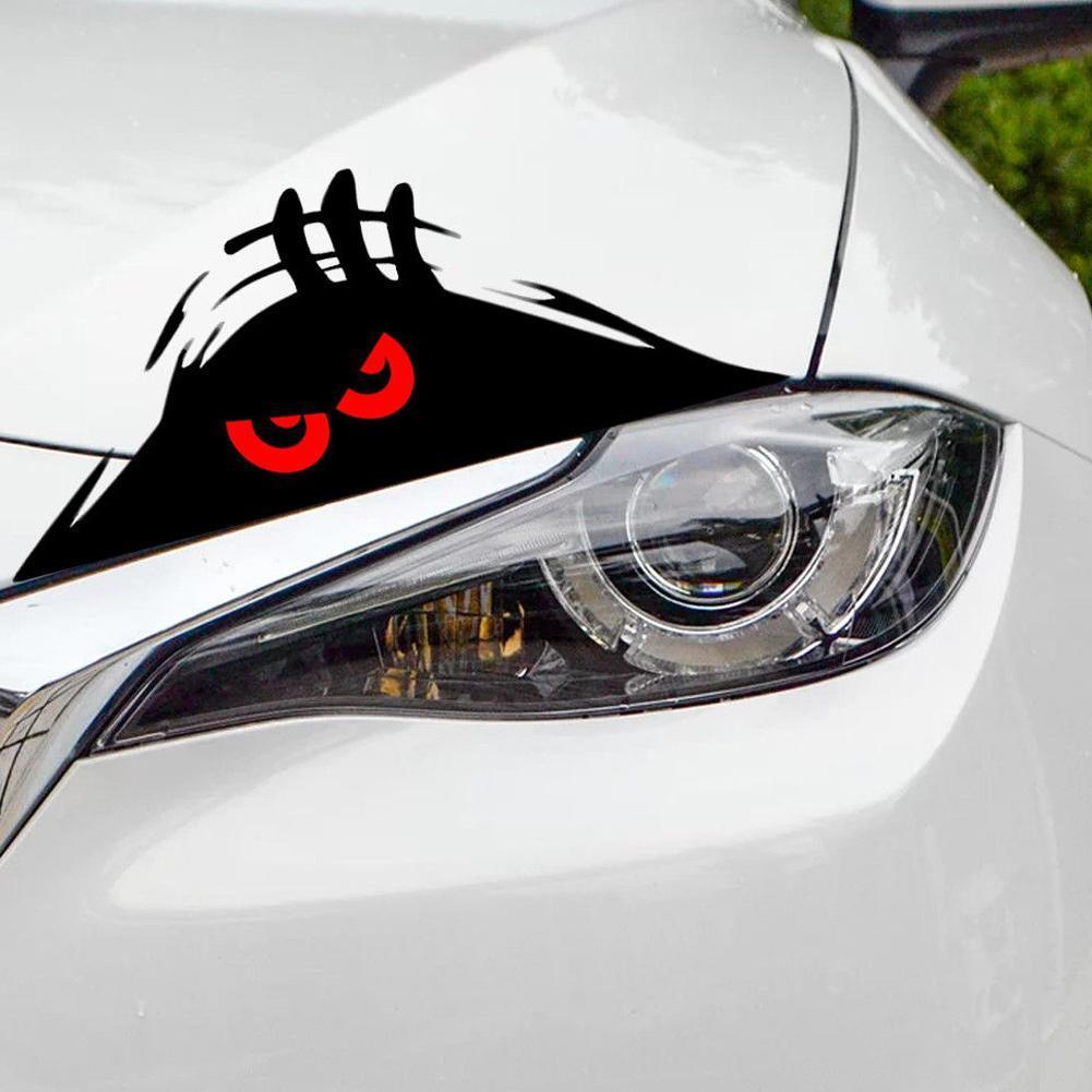 Peeking Monster Scary Eyes Car Sticker Peeking Elf Car Decal Waterproof Car Decal Vinyl Car Decal Sticker Waterproof Self-adhesive Car Sticker Scratch Cover Decal Auto Decoration Funny Peeking 3D Big Eyes Sticker Car Styling