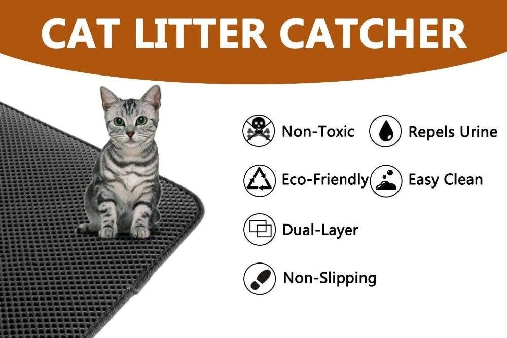 Pet Cat Litter Mat Waterproof Double Layer Cat Litter Trapping Pet Litter Box Mat Clean Pad Products For Cats Accessories Cat Litter Mat Trapping for Litter Box No-Toxic & Super Size Urine & Waterproof Honeycomb Double Layer Anti Tracking Mats