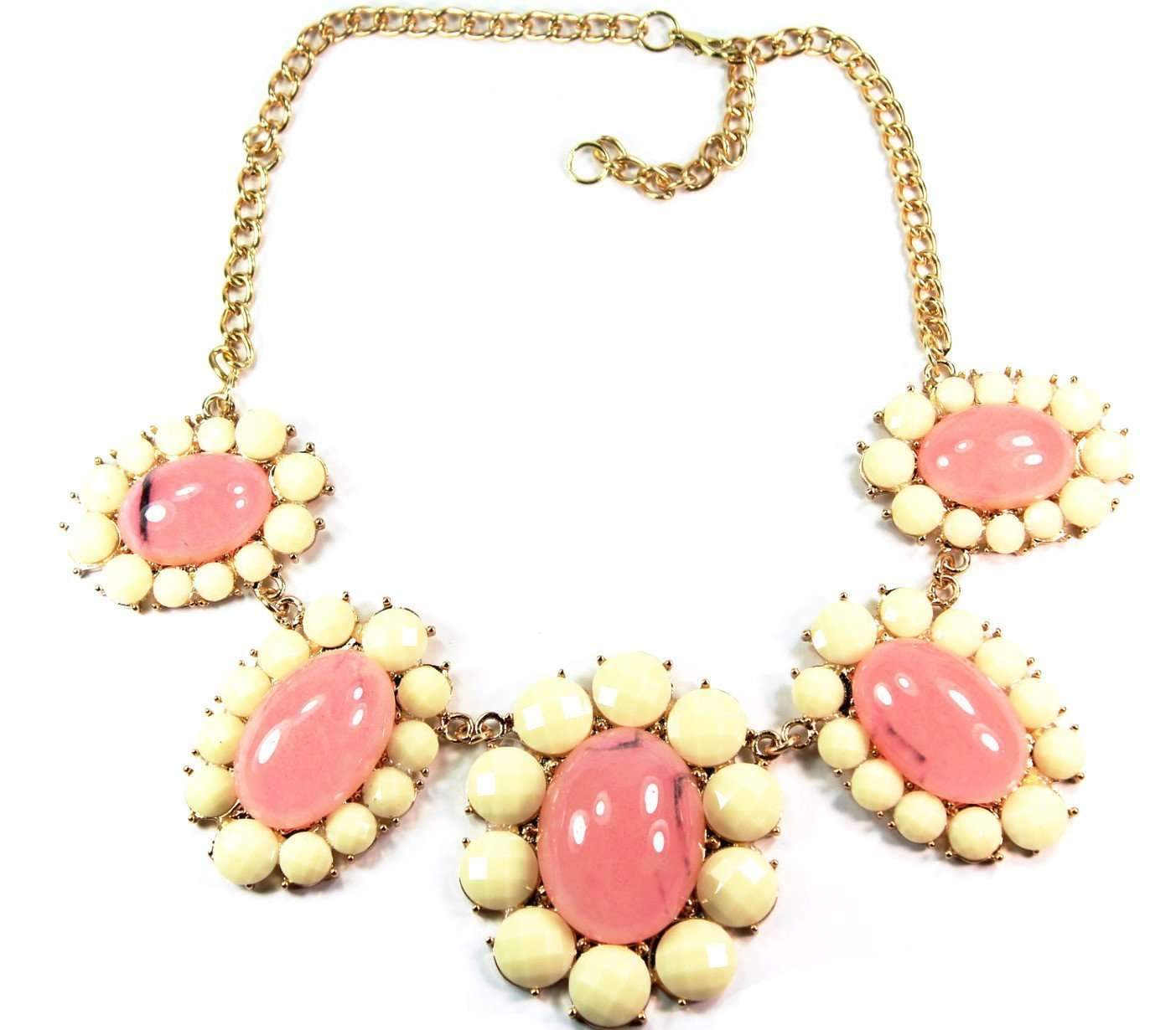 Collier plastron de fleurs pastel roses pour femme, idéal pour le printemps