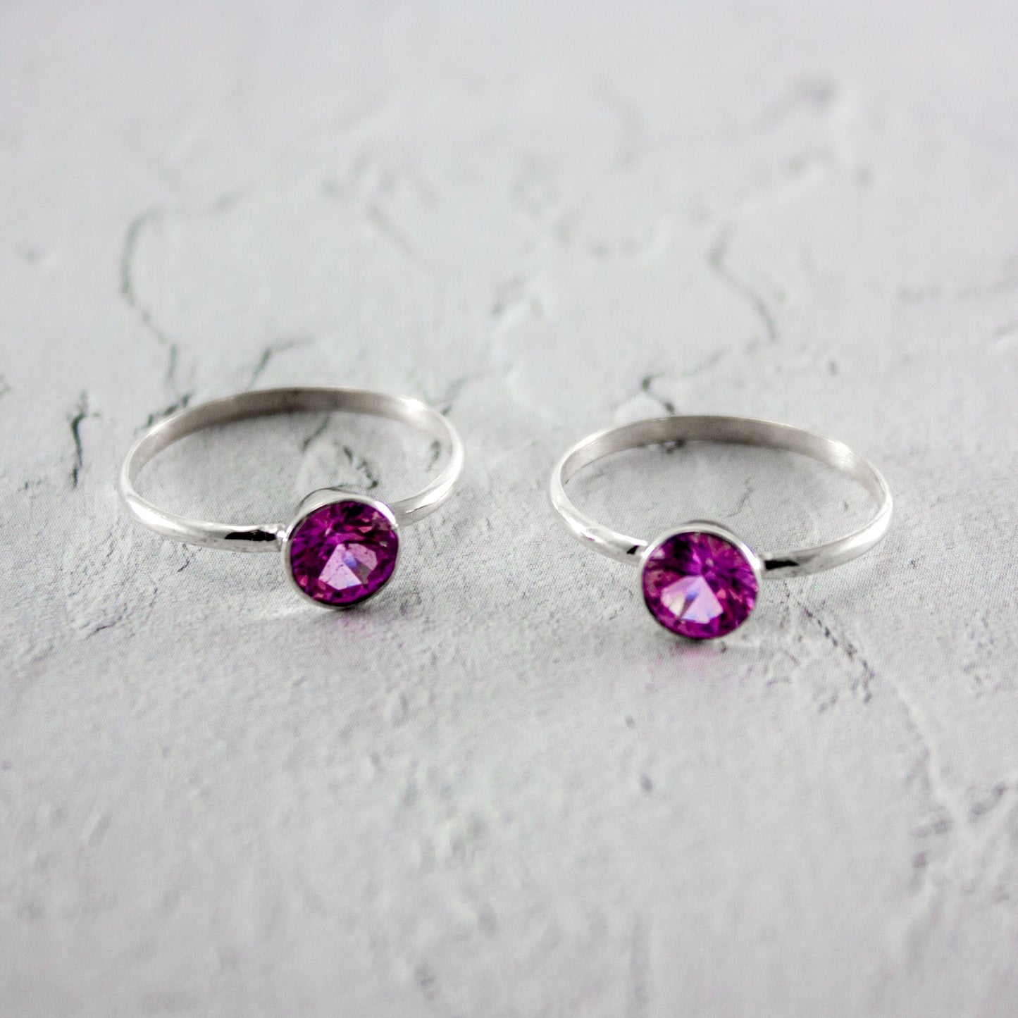 Bague en Argent Sterling Saphir Rose Pour Femme Boîte Cadeau
