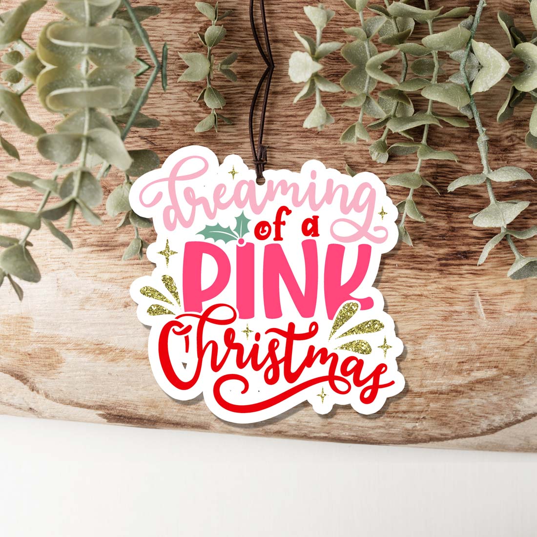 Pink Christmas Hanging Air Freshener Scented Car Home Closet Office Ornament