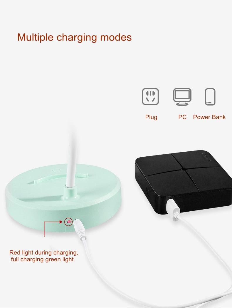 Portable USB Rechargeable LED Folding Desk Lamp Eye Protection Touch Dimming Working Reading Table Lamp For Book Bed Office Decorative Table Lamp Cute Study Lamps for Bedroom Décor