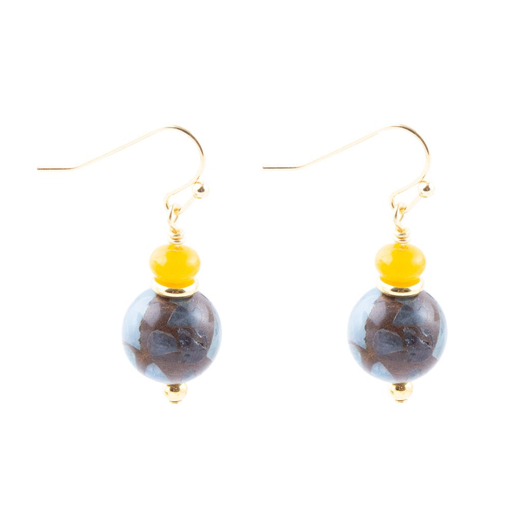 Prairie Quartz and Jade Drop Earrings - ThisandThatShoppe