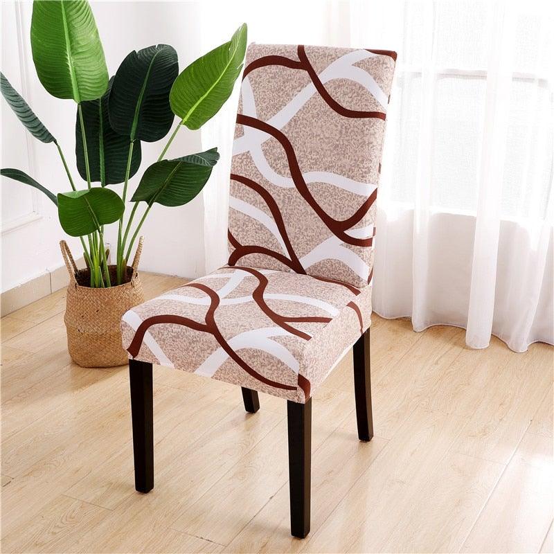 Printed Chair Cover Spandex Stretch Durable Soft Seat Chair Covers Slipcovers for Kitchen Dining Room Wedding Banquet Hotel Chair Covers for Dining Room Stretch Spandex Removable Washable Anti-dust Seat Slipcover Protector for Hotel Office Ceremony