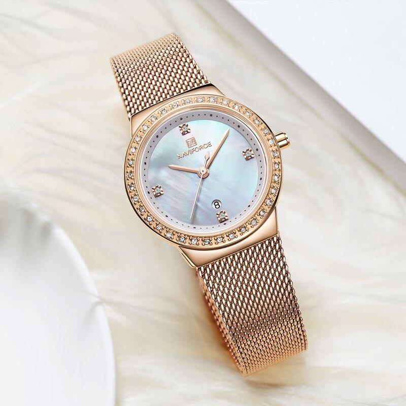 Fashion Elegant Watches Luxury Analog Women Watch With Date Casual Quartz Wristwatch With Stainless Steel Mesh Band Perfect Gift
