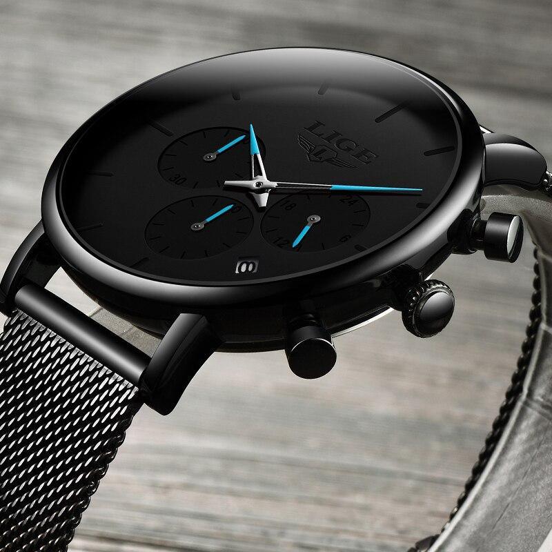 Men's Elegant Waterproof Watch With Chronometers And Color Hands Unique Design Excellent Look