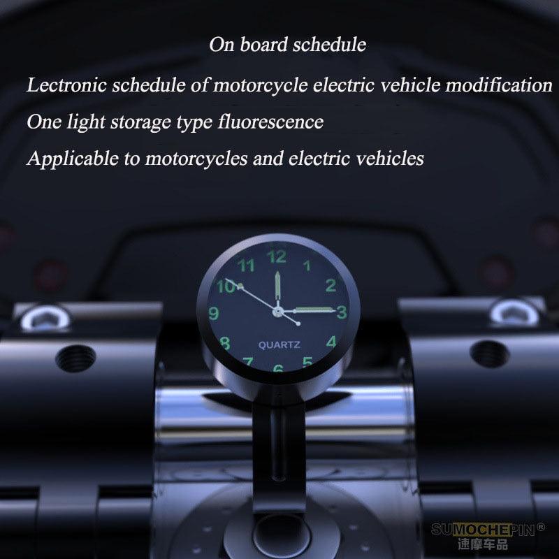 7/8" Universal Motorcycle Handlebar Watch Bike Hand Grip Bar Mount Dial Clock Motorcycle Handlebar Watch Mount Clock Glow Mount Clock Dial Watch Fit Waterproof For Scooter Bicycle Motor ATV