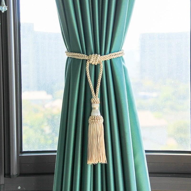 Curtain Tiebacks Tassel Curtain Clips Rope Curtain Tie Backs Holdbacks Decorative Curtain Holder Accessories For Drape Curtain Holdbacks Braided Buckle Home Decorative Window Drapery Ball Tassels Tieback 50cm