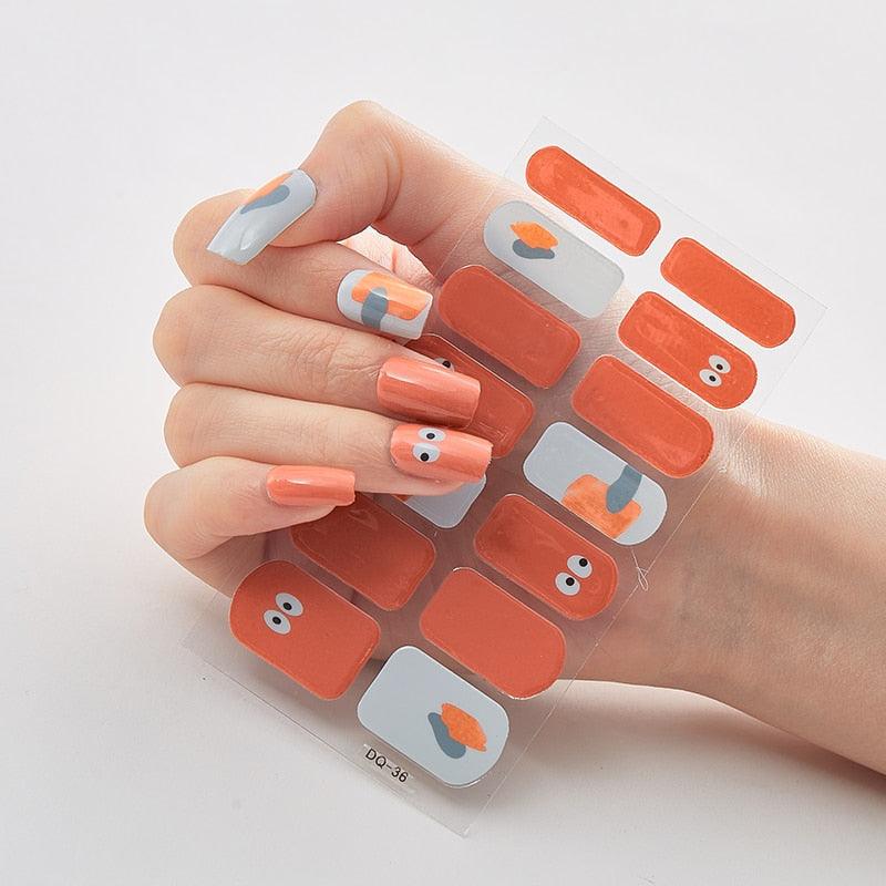Full Cover Nail Stickers Designer Nail Decals Fashion Five Sorts of Nail Stickers Nail Sticker set Nail Decoration Nail Strips 3D Nail Art Stickers Decal Slider Template Diy Nail Tool Decorations Nail Art Design Self Adhesive Luxury Designer Nail Sticker