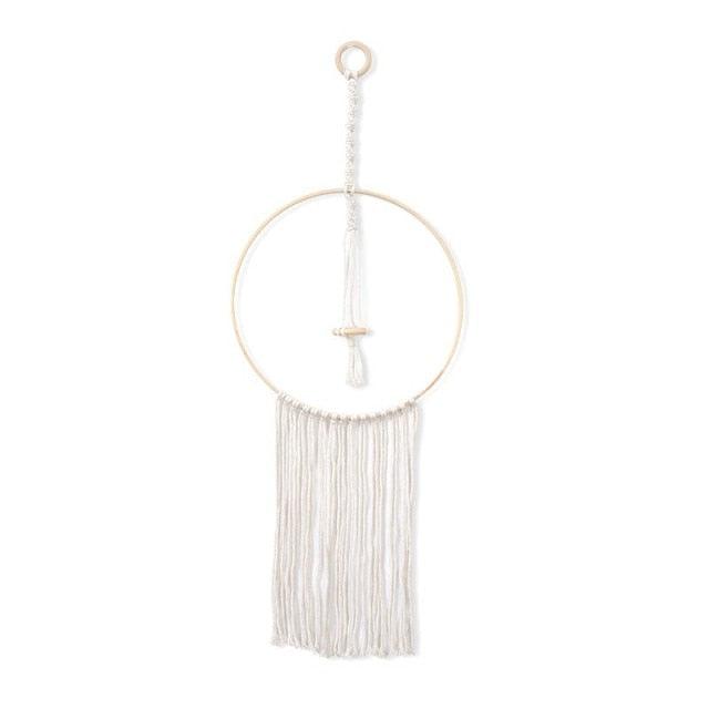 Handmade Wall Art Home Wall Decor Woven Hanging Tapestry Tassel Wind Chimes Wall Hanging Ornaments Hand Macrame Wall For Wall Wedding Living Room Gallery Patio Apartment Yard Decor