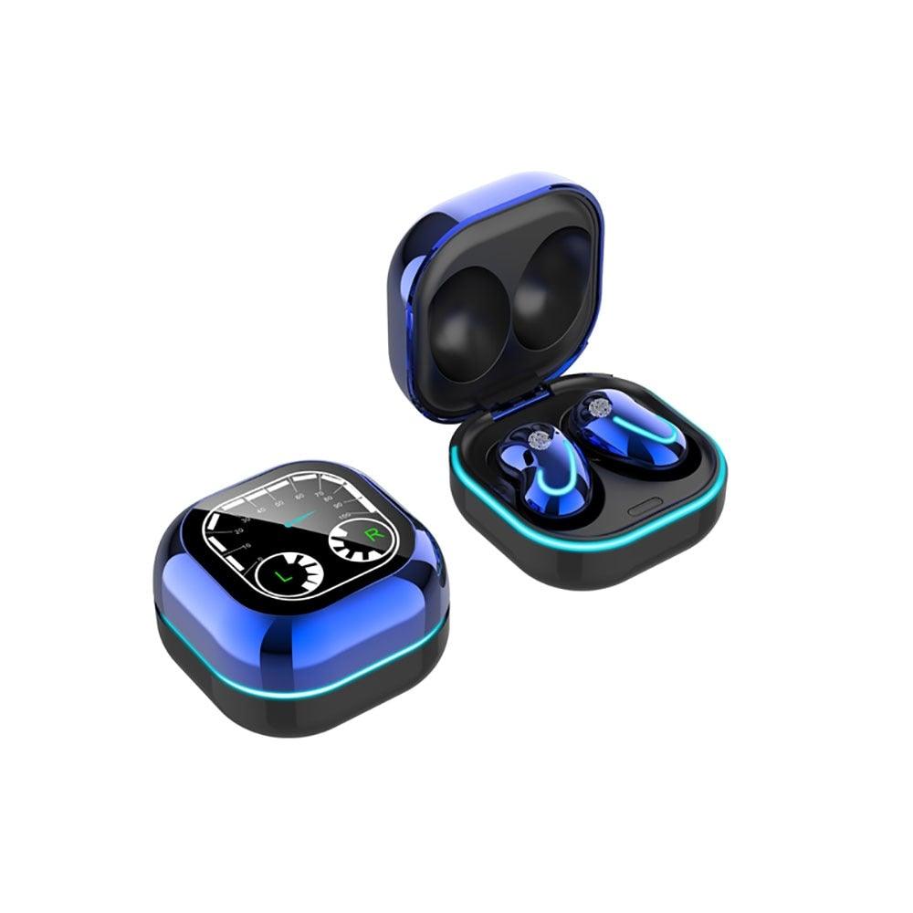 Sports Black Headphones Wireless Wearable Music Player Built-in Memory Sweatproof WaterproofWireless Bluetooth Headphones 5.1 Gaming Headset In Ear HiFi Sports Noise Cancel Earphone For Smartphones LED Display For Sports Running Workout