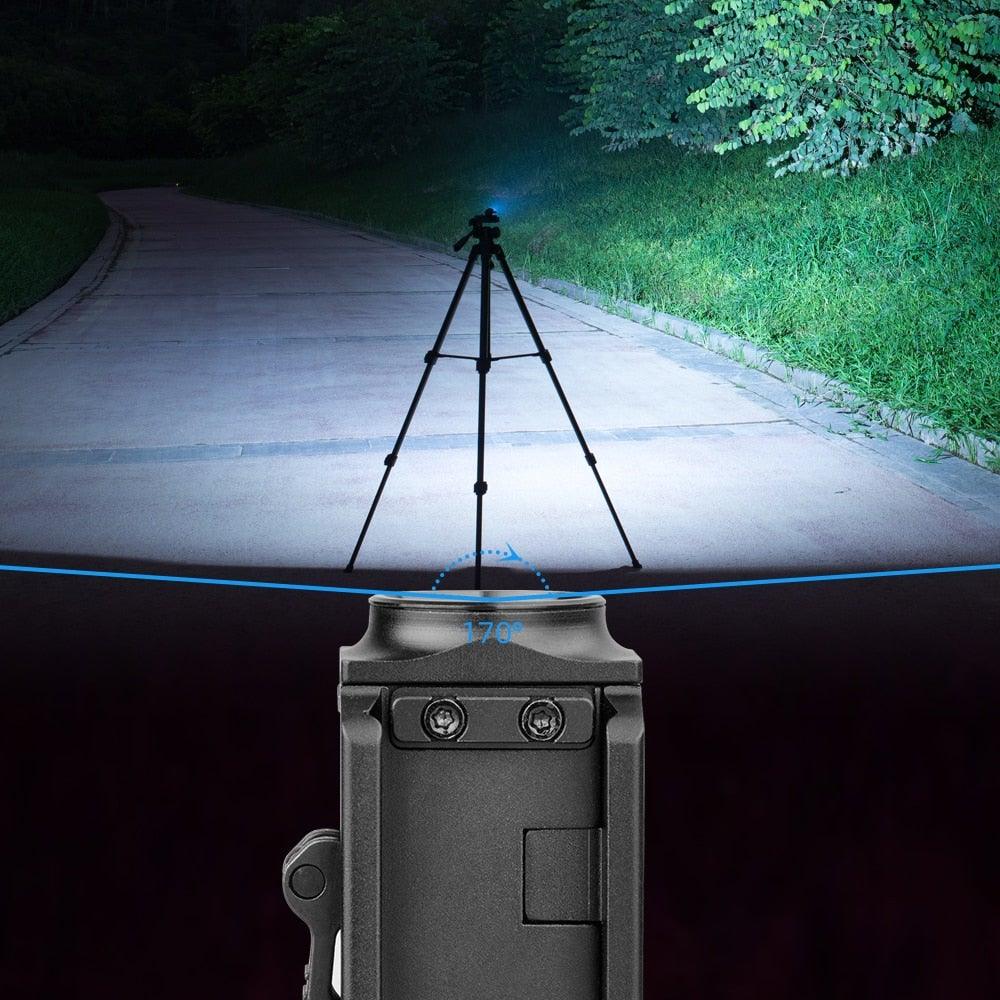 Rechargeable Spotlight Flashlight Waterproof Adjustable High Lumen Super Bright USB LED Tactical Flashlight Gift Giving Torch Rail Mounted Flashlight For Outdoor Camping Hiking Fishing Jogging Walking