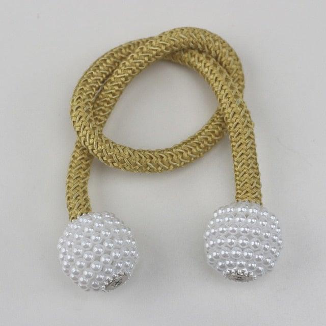Pearl Magnetic Curtain Clip Curtain Holder Tieback Buckle Clips Hanging Ball Buckle Tie Back Curtain Accessories Home Decor Decorative Curtain Holdbacks Crystal Tie Backs For Curtains Curtain Holders For Window Draperies