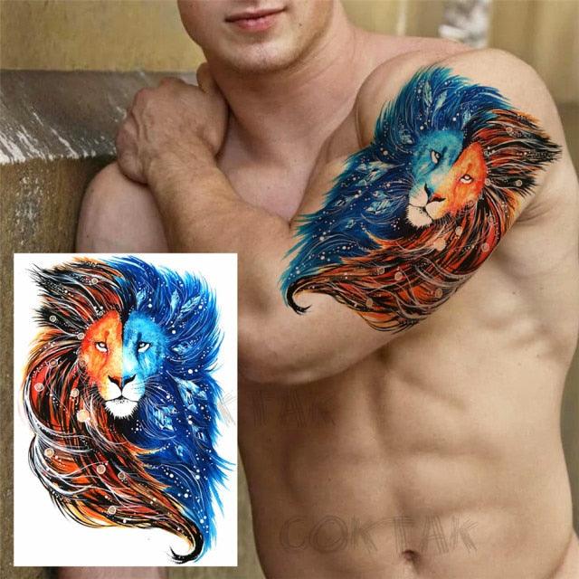 Realistic Black Temporary Small Big Tattoos Space Planets Animals Tatoos Waterproof Face Hands Tattoos For Girls Mens