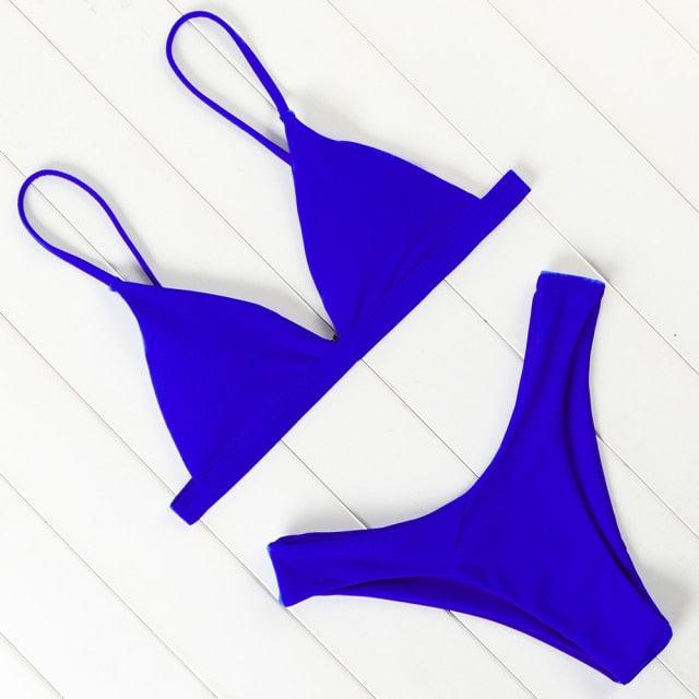Bikini Swimwear Women Swimsuit Push Up Micro Bikinis Set Swimming Bathing Suit Beachwear Summer Thong Bottom Two Piece Bikini Double Shoulder Straps Cute Swimsuit Triangle Bathing Bikini