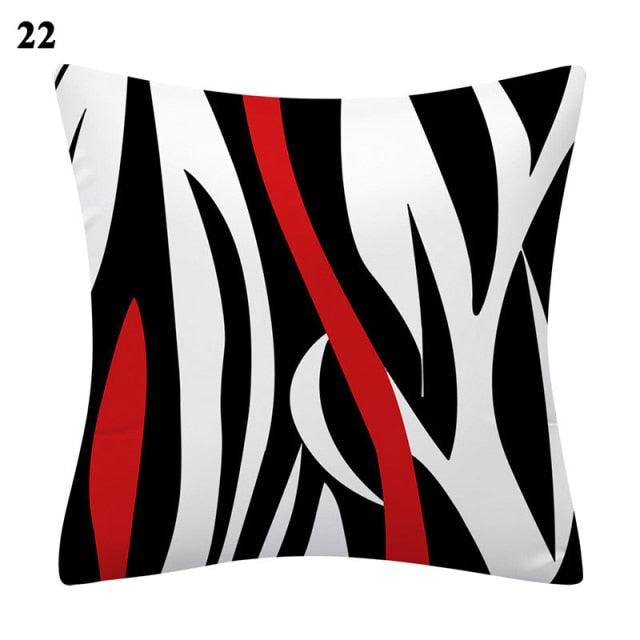 Red Abstract Cushion Cover Geometric Pillow Cases Sofa Decorative Modern Abstract Painting Pillow Case Beautiful Cushion Covers Fashion Pillowcase Pillow Cover