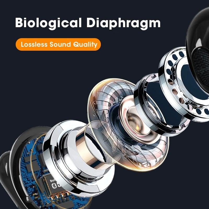 Sports WearableWireless Headphones Fast Conecting Music Sweatproof Wireless Earbuds Smart LED Display Bluetooth Earphones HD Call Headphone With Microphone Touch Control Waterproof Headset With Charging Case 300mAH