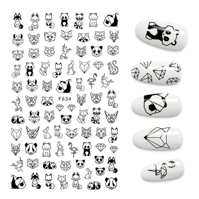 3D Nail Stickers Leaves Butterfly Panda Love Heart Design Stickers For Nails Manicure Foil Nail Art Decor Girls Manicure Decoration Nail Art Supplies 3D Self-Adhesive Nail Decals Designer Nail Stickers for Acrylic Nails
