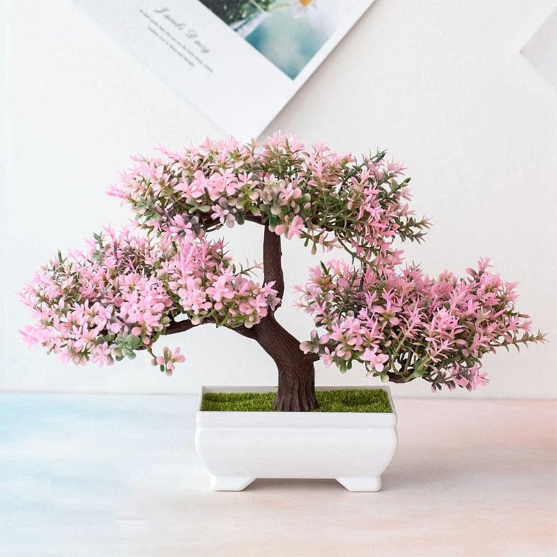 New Artificial Plants Pine Bonsai Potted Decorative Green Small Trees Fake Flowers Ornament For Home Garden Decoration
