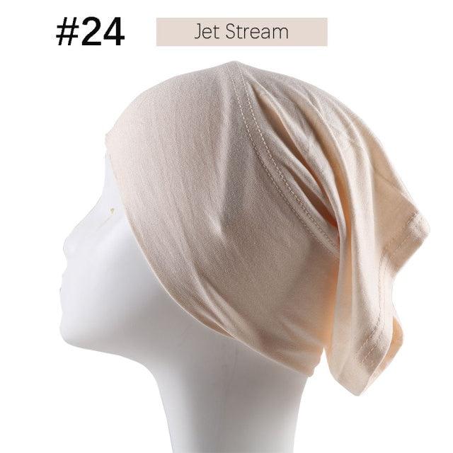 New Winter Autumn Soft Solid Color Inner Hijab Cap Lightweight Muslim Turban Elegant Hijab Caps Hat Islam Under Scarf Undercap Bonnet Color Soft Jersey Stretch Hijab's Tube Cap Hat Hijab Bonnet Muslim Women Scarf Turbans Head For Women