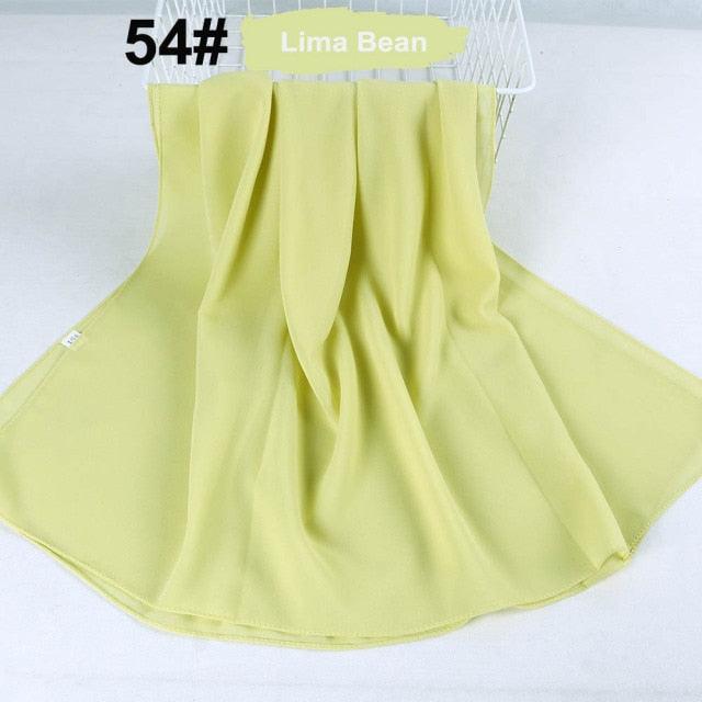 Fashion Soft Long Plain High Quality Premium Heavy Lightweight Elegant Chiffon Hijab Scarf Scarves Hijabs Lightweight Islamic Head Wear Escharpe Shawls Long Shawls For Women