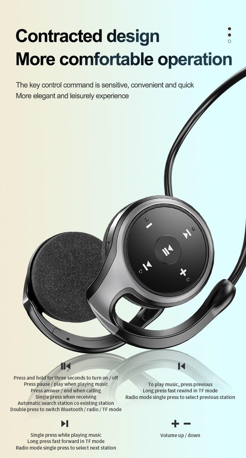 Sports Headphones Wireless Wearable Music Player Built-in Memory Sweatproof Player Music FM Radio Wireless Headset Bluetooth Headphones Earbuds Bluetooth 5.0 Sport Outdoor Workout Hands Free Handsfree Ear Buds For Running