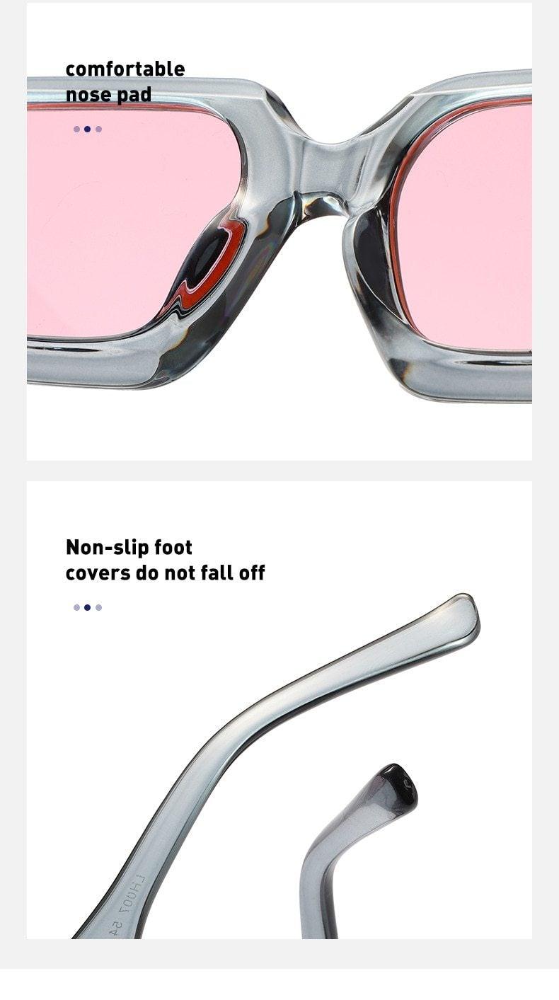 Small Size Rectangle Shape Sunglasses For Women & Men New Retro Style Square Branded Design New Fashionable Hip Hop Sun Glasses For Female