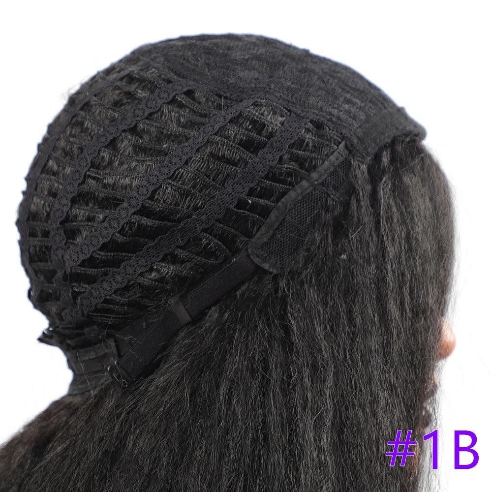 Long Kinky Straight Synthetic Wigs for Black Women Black Brown Blonde Ginger Red White Hair Afro Wigs Synthetic Hair Wigs For Black Women Cosplay Wigs For Women