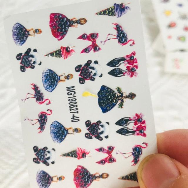 Winter Christmas Acrylic Engraved Nail Sticker Colorful Snow Design Decals Nail Water Slide Decals Nail Art Stickers Decals Christmas Snowflake Bronzing Christmas Slider Nail Art 3D Decals Decoration Decals Snowflakes Elk Bear Christmas Xmas Stickers