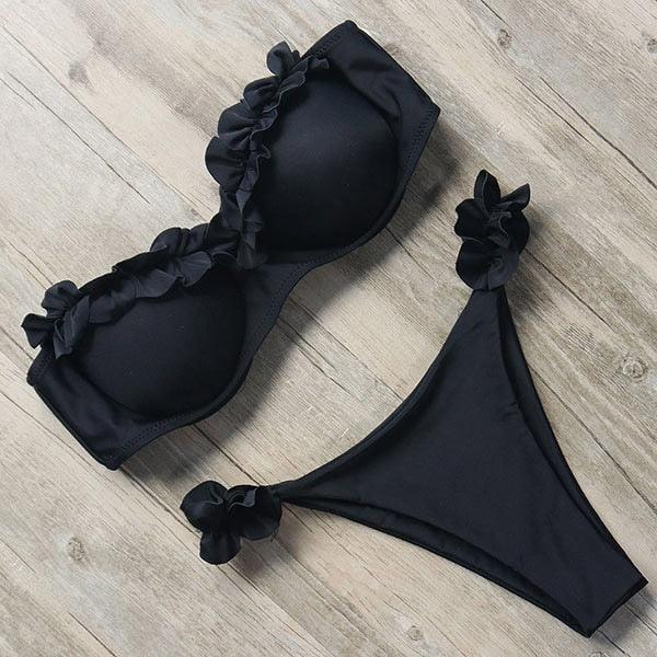 Bikini Swimwear Women Swimsuit Leopard Bikini Set Women's Halter Triangle Bikini Bottom Cheeky Two Piece Swimsuits Push Up Bathing Suit Female Summer Beach Wear