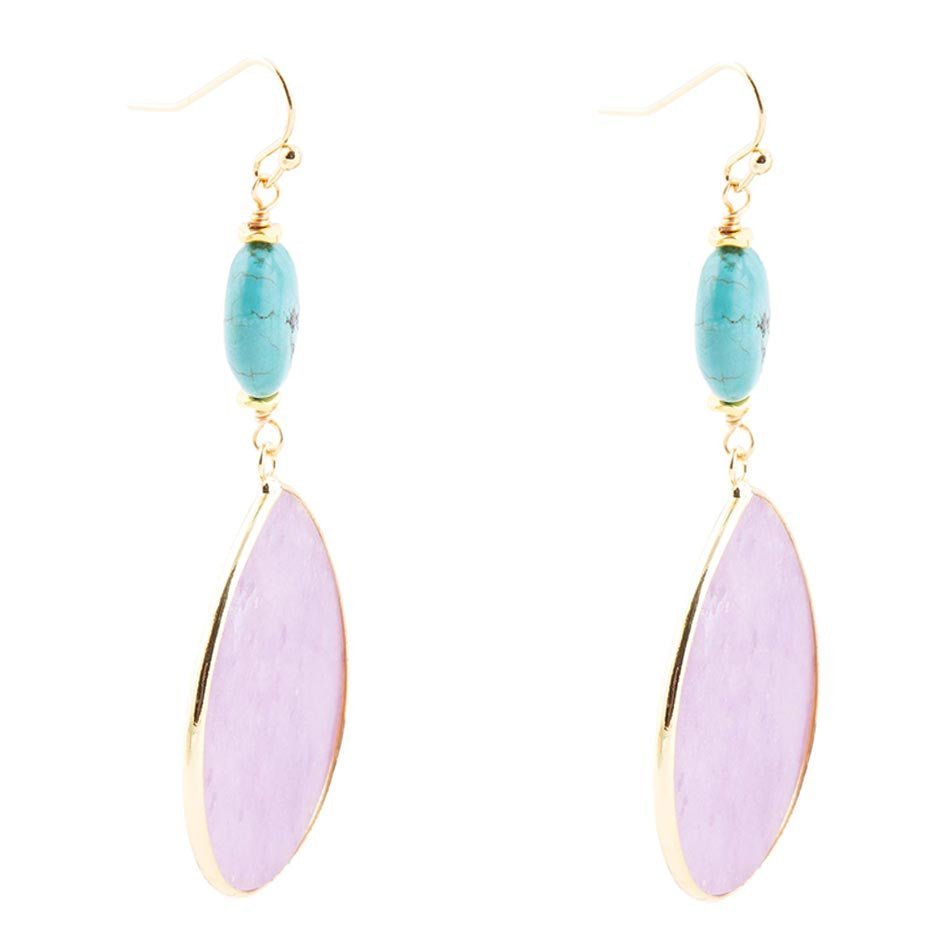 Purple Amethyst Tear Golden Drop Earrings - ThisandThatShoppe