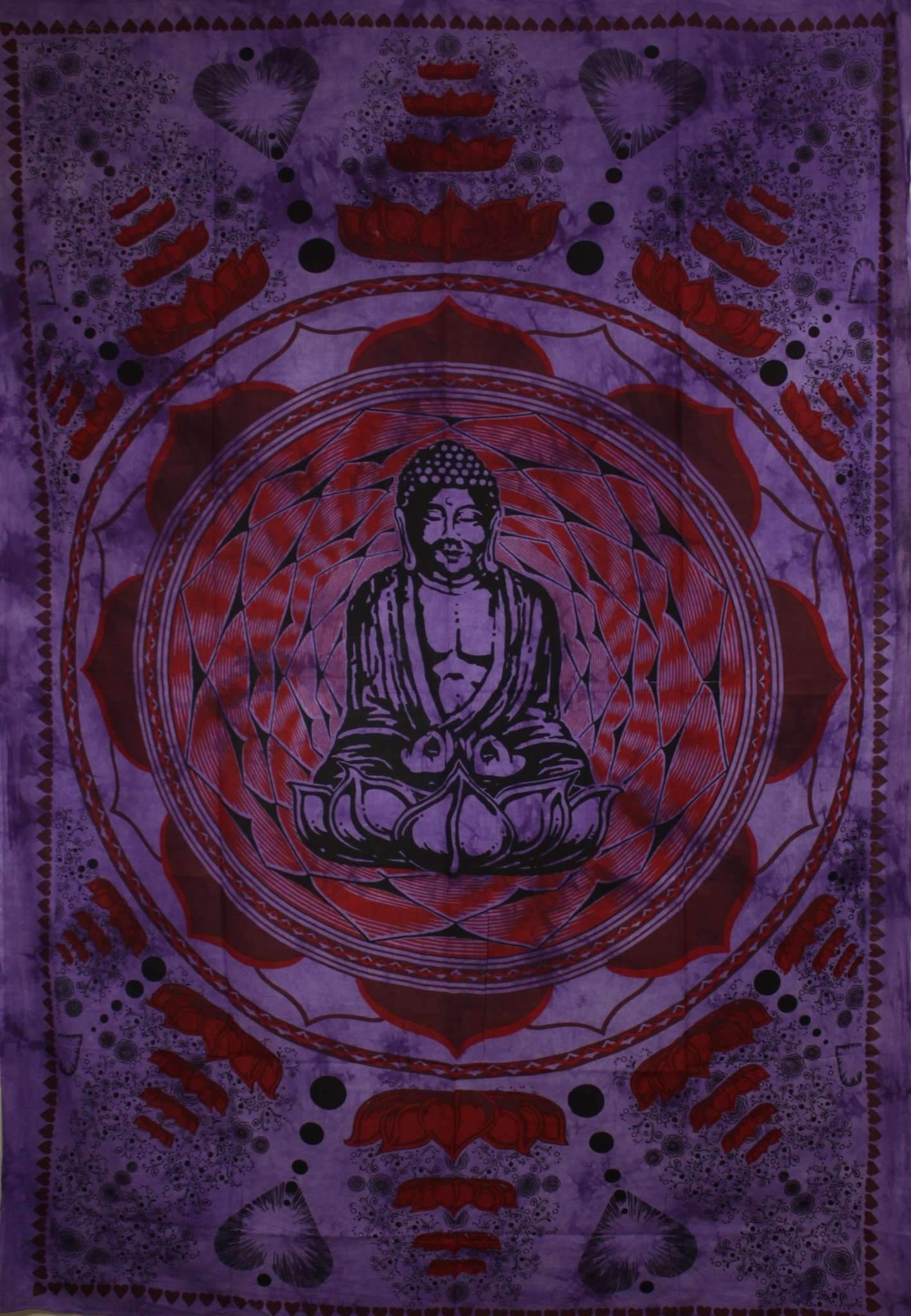 Tapisserie Murale Décorative Lotus Mandala Bouddha Violet