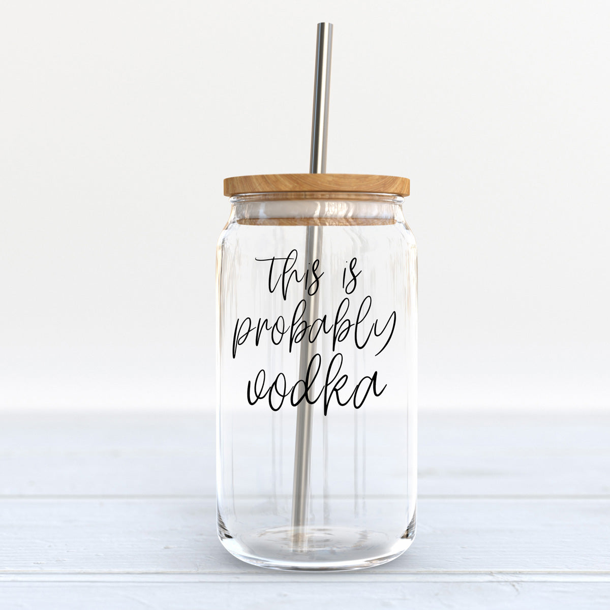 500ml Glastrinkbecher mit Bambusdeckel und 2 Edelstahltrinkhalmen – Wiederverwendbarer Trinkbecher