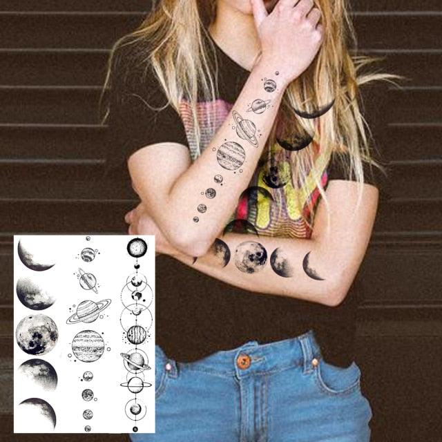Realistic Tattoos Temporary Womens Flower Sticker Tattoos Waterproof Women Body Art Fake Legs Tattoo Stickers