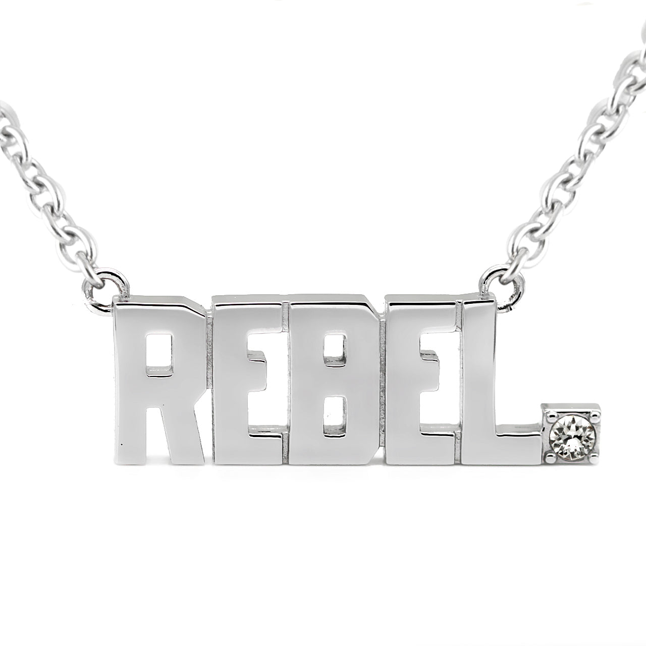 Rebellen-Halskette Sterlingsilber Strass-Anhänger