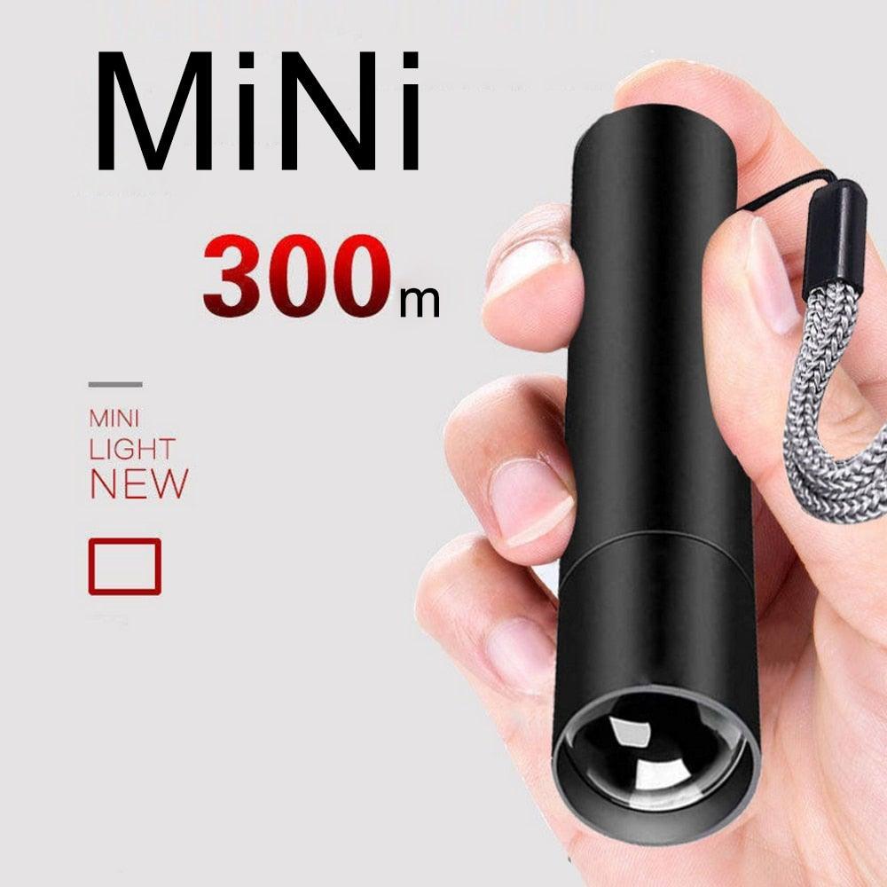 Rechargable Mini Portable Waterproof USB LED Pocket LED Flashlight Hight Super Bright Flashlight Telescopic Zoom Water Resistant Torch Great For Indoor/Outdoor Activities Night Camping Hiking