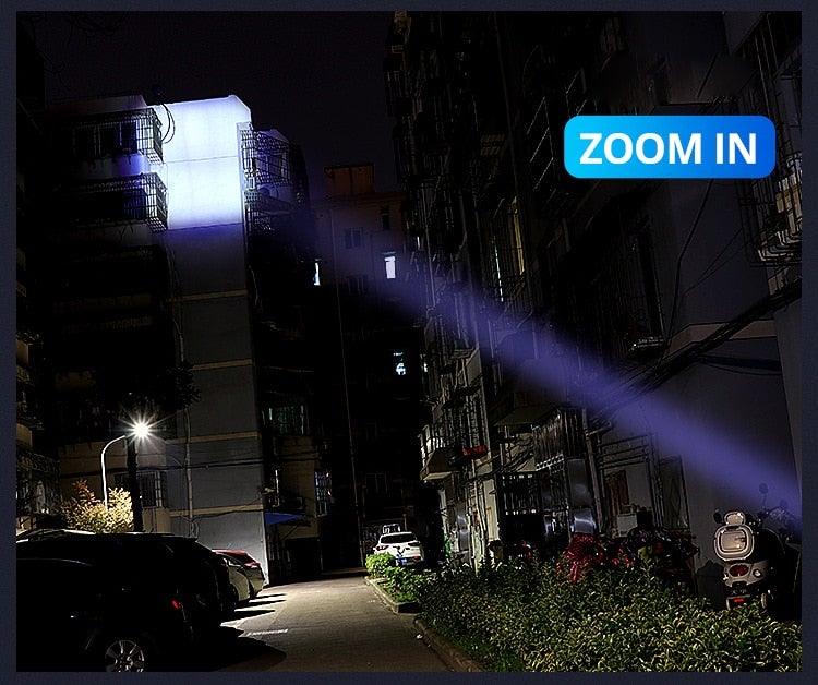 Rechargeable Adjustable LED Flashlight with Worklight Mini LED 4 Lighting Modes Flashlight with Water-Resistant COB Side Light Portable Zoomable High Lumens Lamp For Camping Hiking