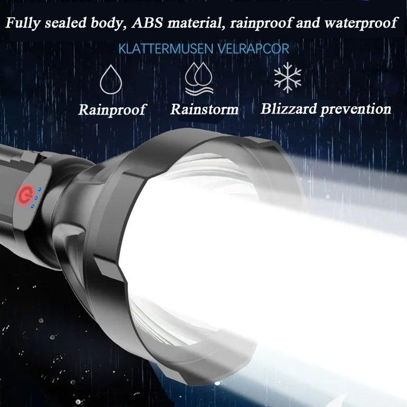 Rechargeable Adjustable USB LED Portable Rotary High Lumen Zoombale Super Strong Flashlight Ultra-bright For Long-range Outdoor Camping Fishing Hiking Riding Walking Jogging Flashlight