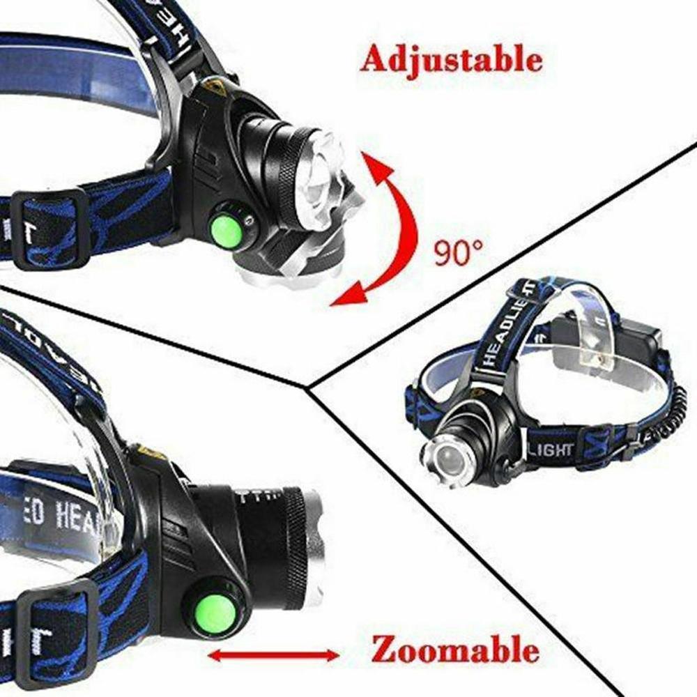 Rechargeable LED Headlamps Ultra-bright High lumens Zoomable Waterproof LED Headlight Head Torch Flashlight Head Lamp For Fishing Hands-Free Headlight